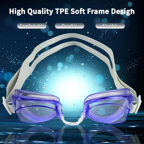 Water Gear No-Leak Anti-Fog Goggles - Adjustable Split Headband, UV Protection, Wide Angle Lens