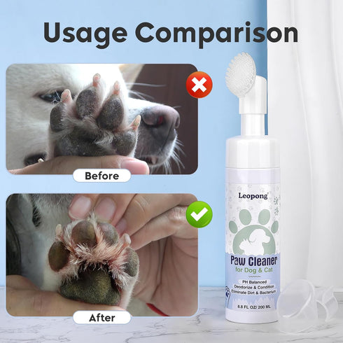 Breed,2 Pack Leopong Dog Paw Cleaner,Dog Paw Wash Care for Dogs Large Medium Small XL Waterless Foam with Silicone