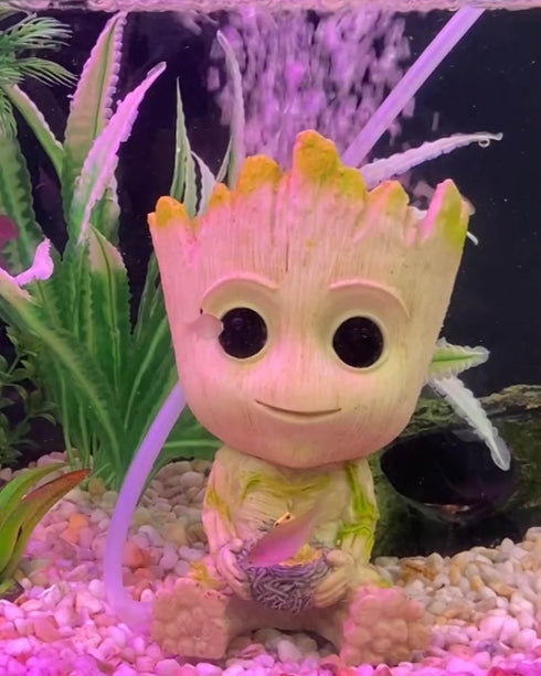 TEEMO Aquarium Groot Air Bubbler Decorations, Resin Brown Air Bubbler for Fish Tank