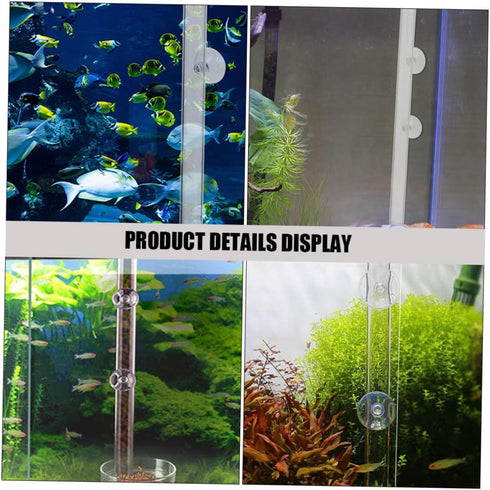 2.5cm 40cm Toyvian Acrylic Aquarium Fish Feeder with Diameter Feeding Column and Shrimp Feeding Dish Fish Tank Feeder