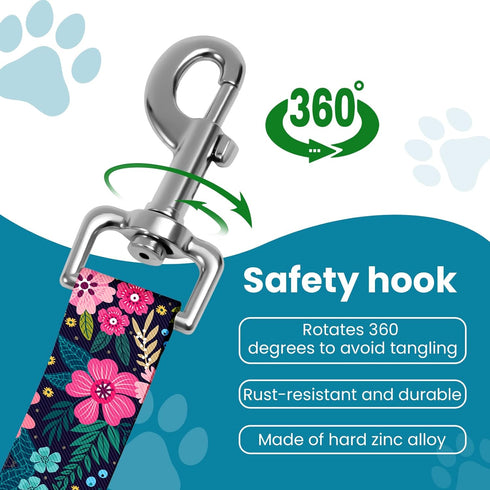 HCYPCV 20 33 inches Adjustable pet cat and Dog car seat BeltThe Lanyard is Flexible and Adjustable from to (Floral)