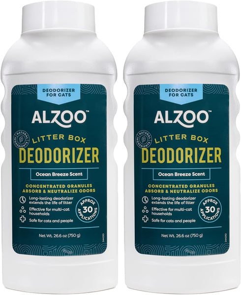 Cat Litter Deodorizer, Concentrated Granules to Absorb & Neutralize Odors, Ocean Breeze Scent, 26.6 Oz., Pack of 2