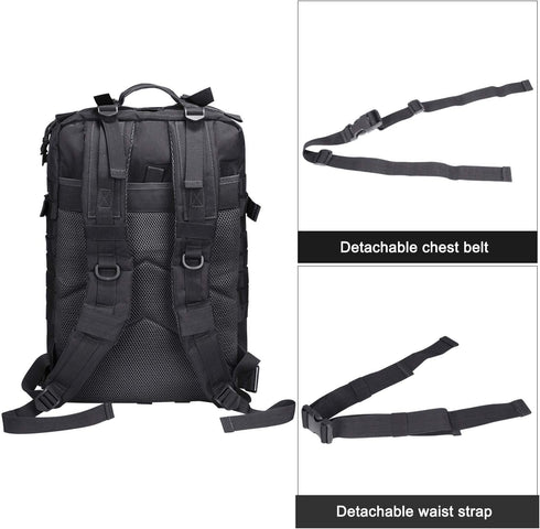 Prospo 40L Military Tactical Shoulder Backpack - Molle Bag Pack for Assault Survival & Fishing Storage