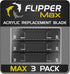 Flipper 3 Piece Replacement Acrylic Blades for Aquariums