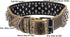 Hoot PU Leather Adjustable Spiked Studded Dog Collar, 2" Wide, 31 Spikes (S, Neck 17"-20", Golden)