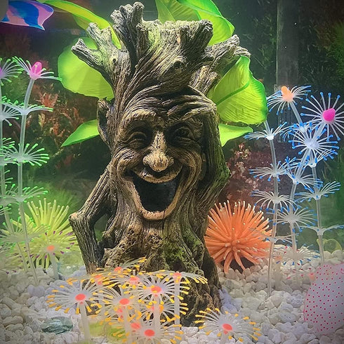 Fish Tank Tree Trunk Decorations - Lifelike Hollow Tree Wood Ornament, Fish Can Swim Through The Trunk Hole