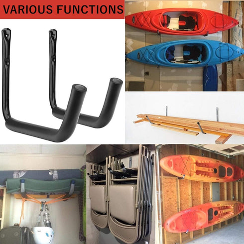 Garage Storage Heavy Duty Hooks, 15 Inch Jumbo Arm Kayak Rack, 6 Pack Wall Mount Canoe Hangers