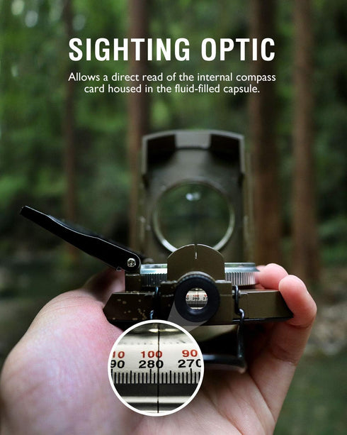 Eyeskey Multifunctional Military Sighting Navigation Compass with Inclinometer | Impact Resistant & Waterproof Compass