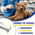 Set Dog Ear Hair Removal Kit Ear Powder, Safety Round Tip Scissors & Locking Tweezers At-Home Grooming for Hair