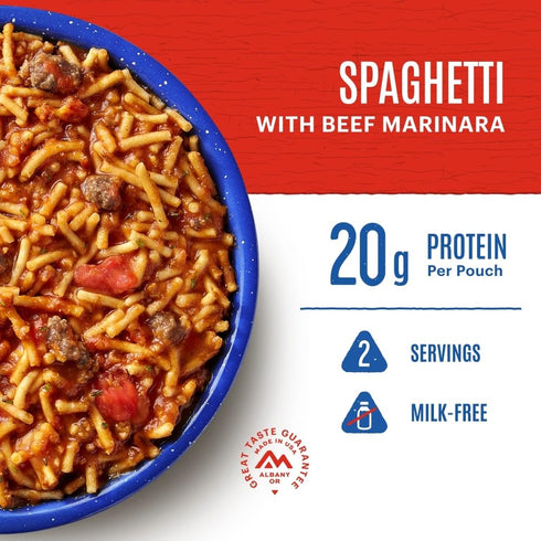 Mountain House Classic Spaghetti with Meat Sauce | Freeze Dried Backpacking & Camping Food | 2 Servings
