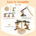 Finches Rotating Bird Perch Stand Toy Natural Wooden Parakeet Toys with Edible Chew Toy Interactive Spinning Toy Bird
