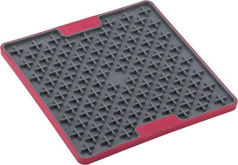 LICKIMAT Tuff, Heavy-Duty Dog Slow Feeder Lick Mat, Boredom Anxiety Reducer, Fun Alternative to Slow Feed Bowl, Red