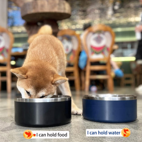LIHONG Dog Bowls, Stainless Steel Non-Slip Dog Bowls for Small Medium Dogs, Insulated Pet Bowl for Food and Water