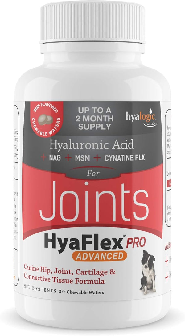Hyalogic Pro Advanced HyaFlex for Dogs - Joint Support Supplement, 30 Beef Flavored Wafers
