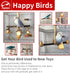 Finches Agape Rotating Parrot Perch Toy with Chew Toy, Natural Wooden Perch Stand for Small & Medium Birds, Bird Cage