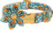 Unique style paws Halloween Dog Collar with Flower Tie - Adjustable Pumpkin Cotton Collar for Small Medium Large Dogs