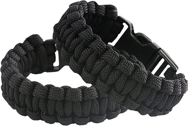 Paracord Wristband for Outdoor Sports, Tactical Survival Parachute Bracelet, Essential Gear Pack of 2