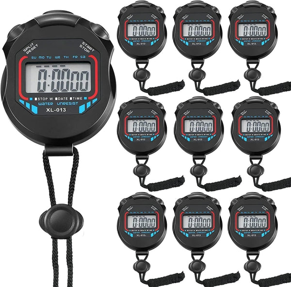 Waterproof Stopwatch Digital Handheld Multi-Function Sports Timer, Professional Electronic Chronograph Stop Watch (10)