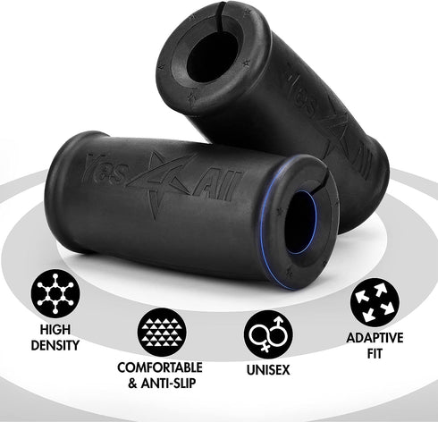 Yes4All Thick Dumbbell Handles Grips for Weightlifting, Firm Rubber Barbell Grips