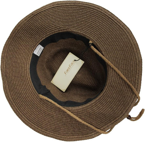 Straw Cowboy Hat - Men Women Summer Beach Panama Sun Hat, Wide Brim Fedora UPF50+