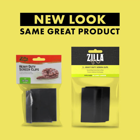 Zilla Heavy Duty Screen Clips, 2 Pack, Secures Screen Covers to Terrarium, Fits Size 30G and Larger