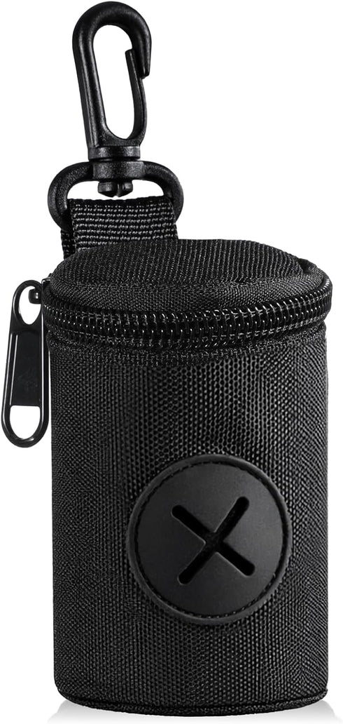 Vin Beauty Dog Poop Bag Holder for Leash, Durable Fabric Poop Bag Dispenser with Zipper, Soft Pet Waste Bags Pouch