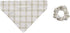 Pearhead Matching Bandana and Hair Scrunchie Set, Pet Owner and Dog Lover Set, Grey Gingham Paw Print