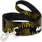 Dog Leash Batman Bat Signals Flying Bats Yellow Black White, 4 Feet Long, 0.5 Inch Wide