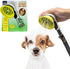 Outdoor Dog Wash Nozzle for Bathing, Quick Paw Rinses, Splash Shield Handle, Rubber Grooming Brush, Metal Connection