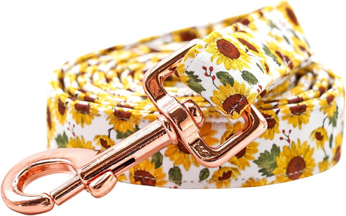 Lionheart Glory Strong Dog Leash - Sunflower Print Durable with Soft Handle for Walking Training (Small Medium Large)