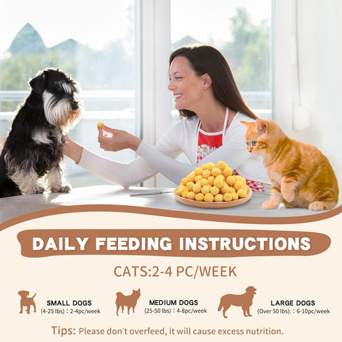 Freeze Dried Cat and Dog Treats: Limited Ingredient Quail Egg Yolk Healthy Snacks for Training (4.6 Ounce)