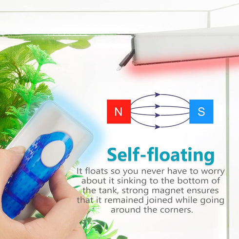 Magnetic Aquarium Fish Tank Glass Algae Scrapers Glass Cleaner Scrubber Clean [Blades Attachment, Floating