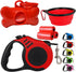 Retractable Dog Leash, Heavy Duty Leash for Small Dog or Cat up to 26 lbs, 360° Tangle-Free Strong Nylon Tape (16FT Red)