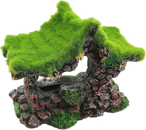 Aquarium Decoration House, Resin Hollow Hideout, Fish Tank Accessories Cave Ornament for Small Fish