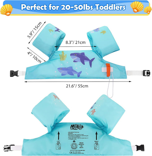 20-30-40-50lbs, Swimming MoKo Swim Arm Band for Kids Toddler Swim Vest Cute Cartoon Wings Pool Floats Sleeve Children