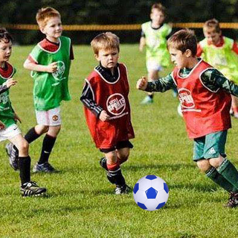 Soccer Ball Size 2,3,4,5 White Blue Outdoor Indoor School Sports Activity Anti-Explosion Design for Kids