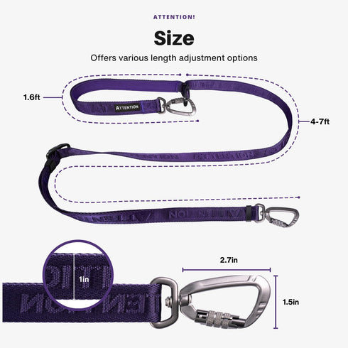 Heavy Duty Tactical Dog Leash for Medium and Large Dogs, 6 in 1 Hands Free for Training, 4-7FT Long Dog Leash, Green