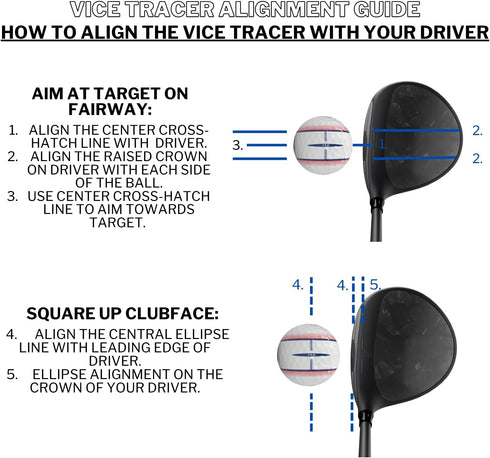 Vice Tracer Golf Balls with Enhanced Visibility