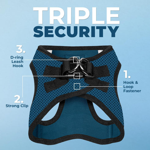 Voyager Step-In Air Dog Harness - No Pull, Reflective, for Small and Medium Dogs, Blue/Black Trim