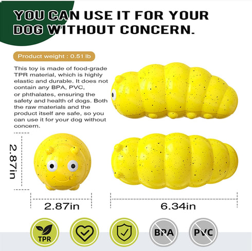 Indestructible Squeaky Dog Chew Toys for Aggressive Chewers, Tough Durable Food Grade Toys for Medium Large Breeds