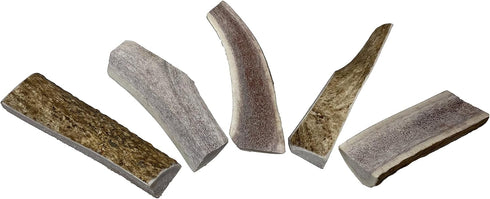Small Split 5 Pack Premium Grade Elk Antlers for Dogs (5 Pieces) - Sourced in the USA, for 0-20 lb Dogs and Puppies