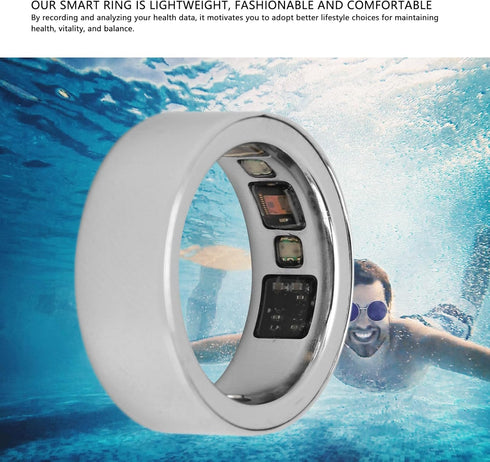Luqeeg Smart Health Ring - Bluetooth Pressure Sleep Monitoring Health Monitor, IPX8 Waterproof, Rechargeable