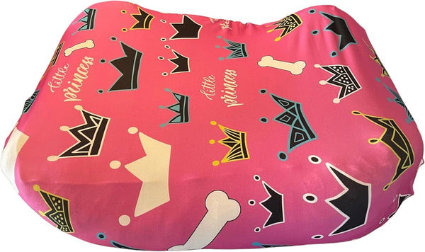 DUKE&LEFTY Furever Pet Dog Bed Slipcover | Stretch Soft Universal Cover, Easy to Remove (Zipper Free) -Princess/Small