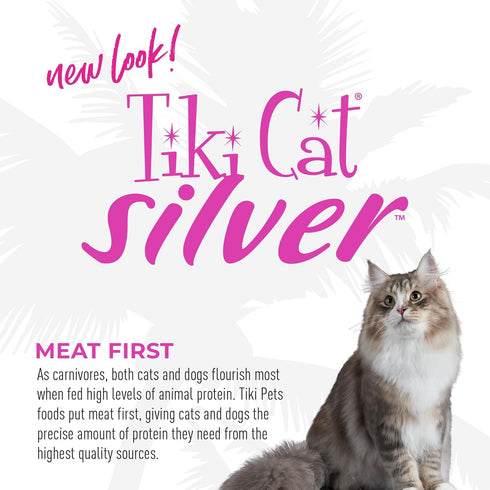Tiki Cat Silver Mousse with Salmon & Pumpkin in Broth, Nutrient Rich for Older Cats Aged 11+, 2.9 oz. Pouch (Pack of 12)