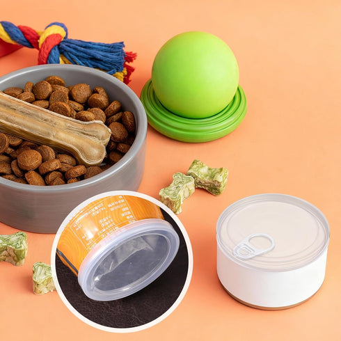 Ajcotahm 8 75 mm PCS Dog Food Can Covers Lids, Reusable Pet Food Can Covers, Plastic Transparent Tight Seal Lids