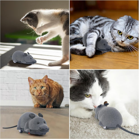 LUVI Fusicase Toys, Fashion Cool Style Remote Control Rat Mouse Wireless Toy for Cat, Gray
