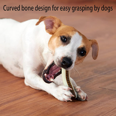 Dog Bones Chew Toys for Aggressive Chewers | 6 Pack Real Beef Flavor, Indestructible Teething Toys