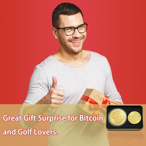 LeFeng 2pcs Bitcoin Golf Ball Marker - Magnetic Hat Clip Golf Accessories and Gift Ideas for Men and Women Golfer