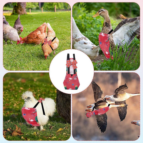 9.45 4.33 Inch CREATCABIN Adjustable Chicken Diapers Washable Duck Diapers Red Polyester Waterproof Pet Ducking Nappy