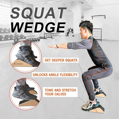 Squat Wedge Block 2PCS Non-Slip Ramp, Professional Squat Platform for Heel Elevated Squats and Calf Raises